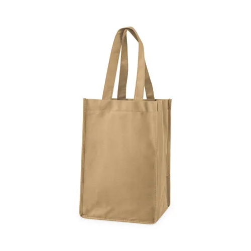 4 Bottle Non Woven Tote in Beige by True
