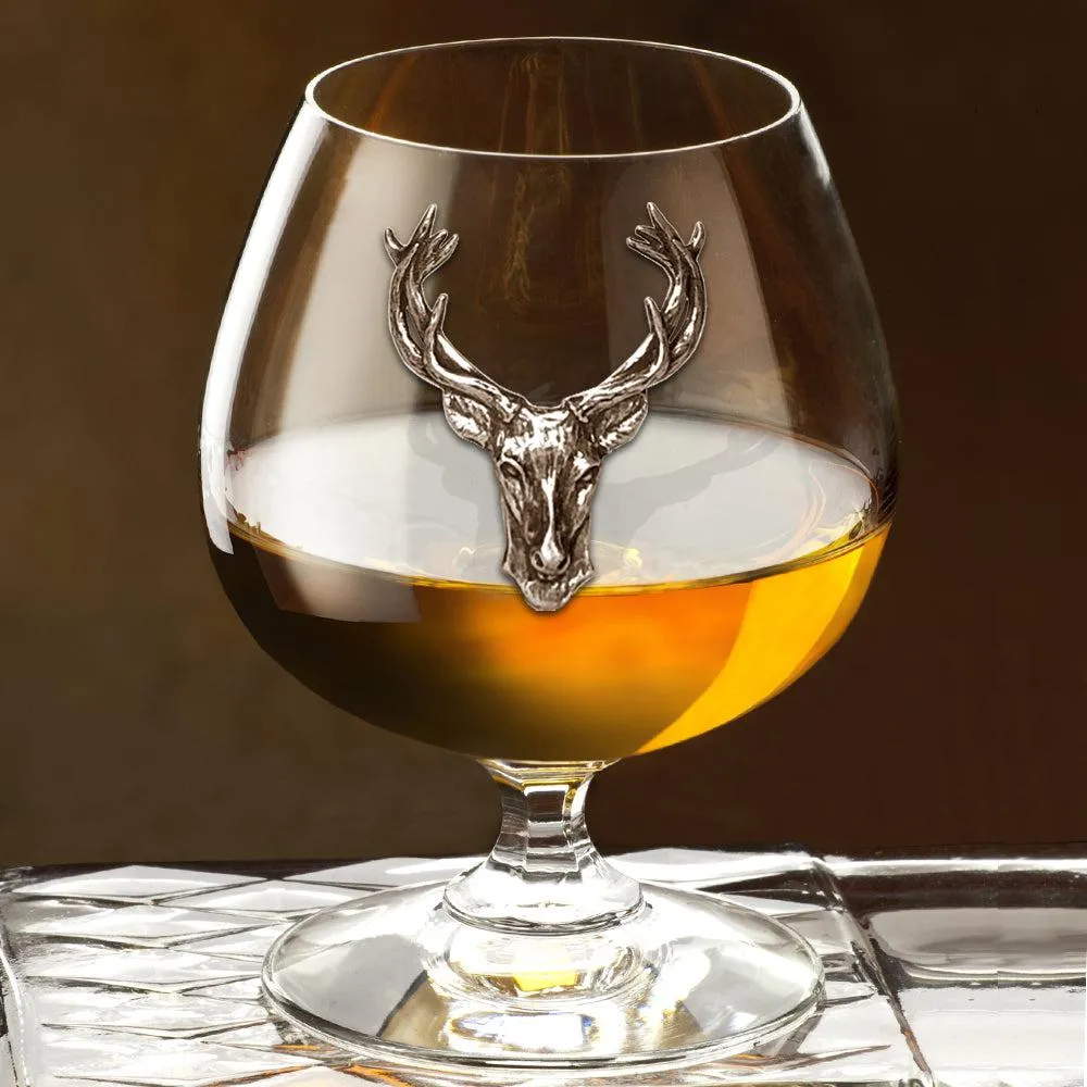 410ml Pewter Stag Brandy Cognac Snifter Glass