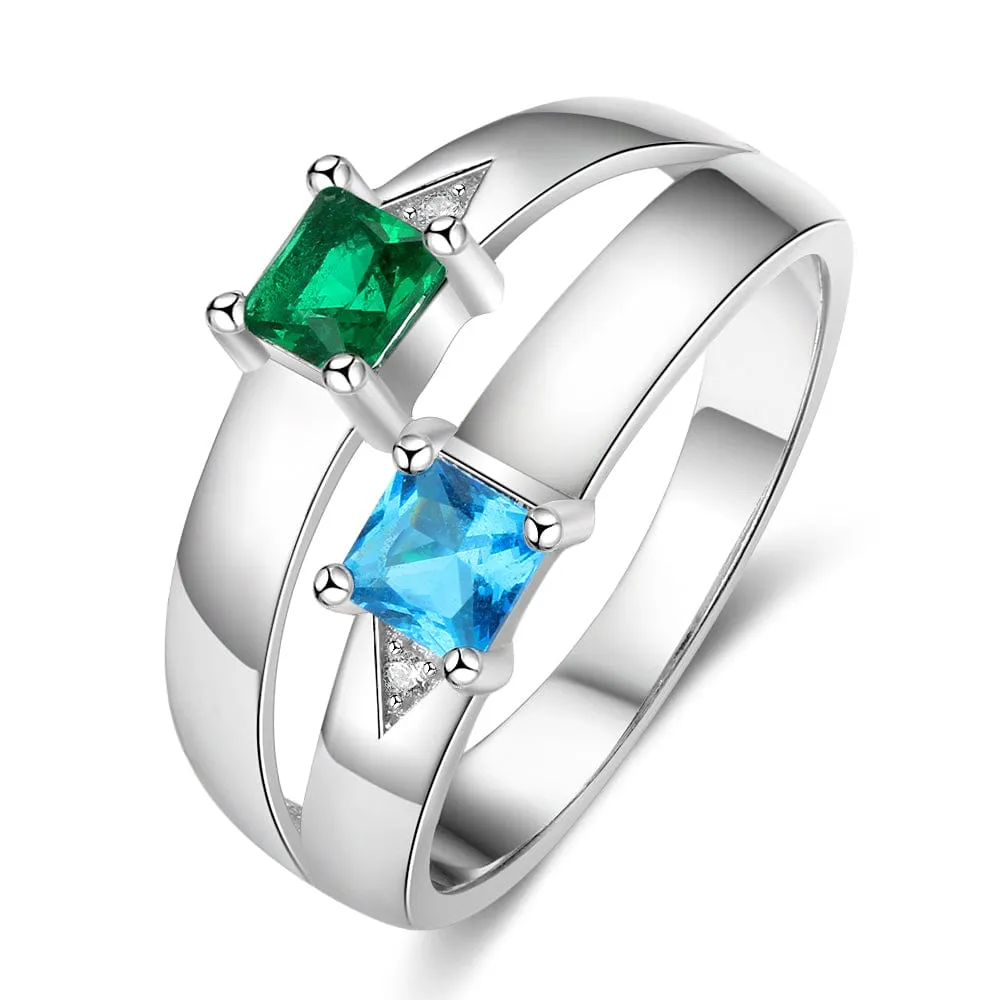 .925 Sterling Silver Infinity Birthstone and Names Rings