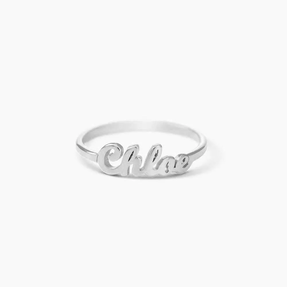 .925 Sterling Silver Personalized Single Name Ring