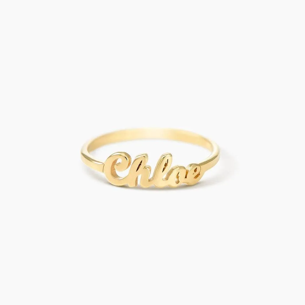 .925 Sterling Silver Personalized Single Name Ring