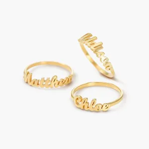 .925 Sterling Silver Personalized Single Name Ring