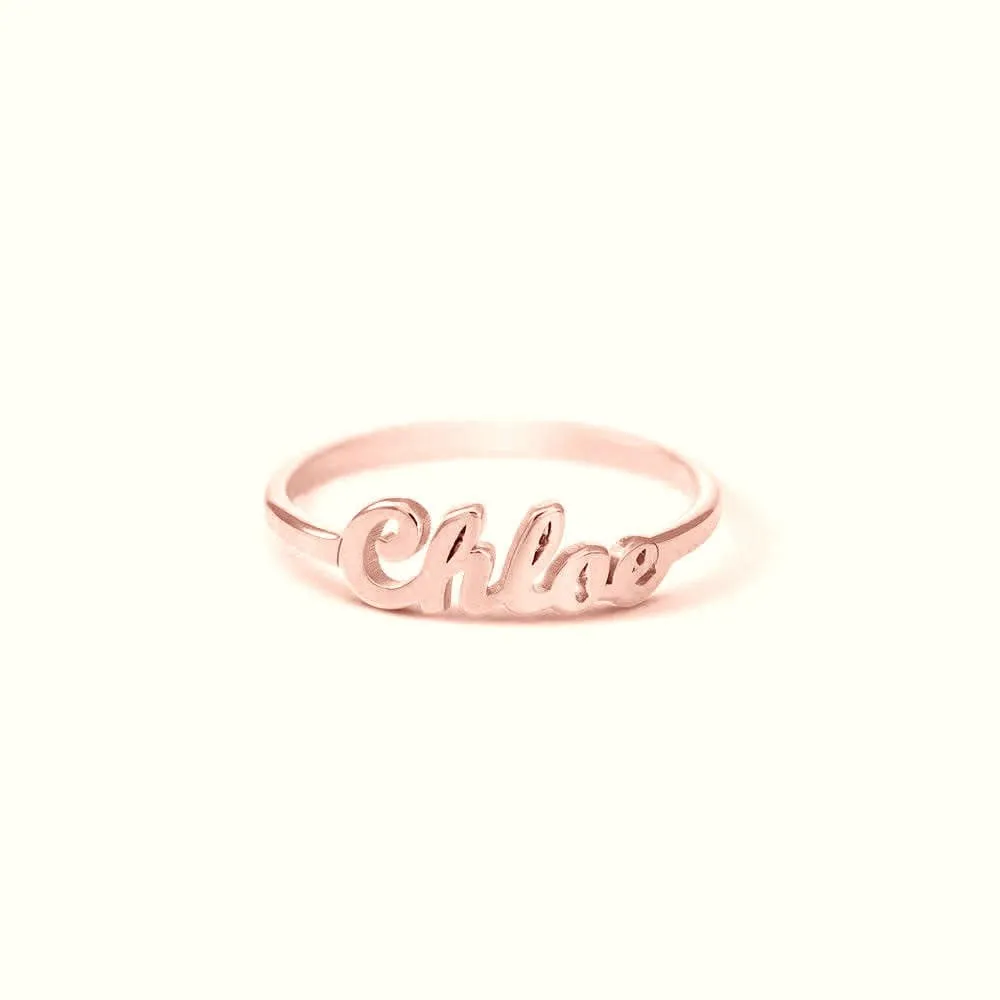 .925 Sterling Silver Personalized Single Name Ring