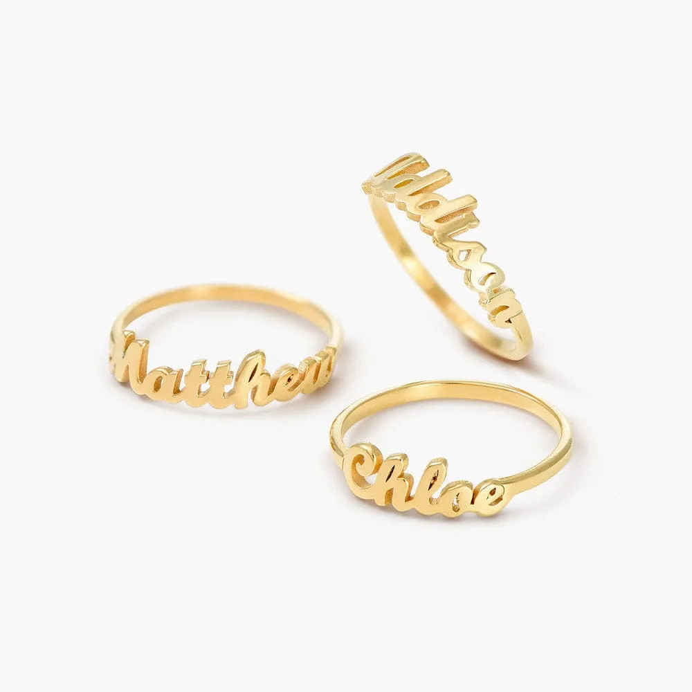 .925 Sterling Silver Personalized Single Name Ring