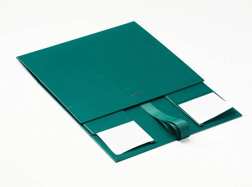 A4 Deep Green Luxury Gift box with magnetic closure, and choice of ribbon (Pack of 12)