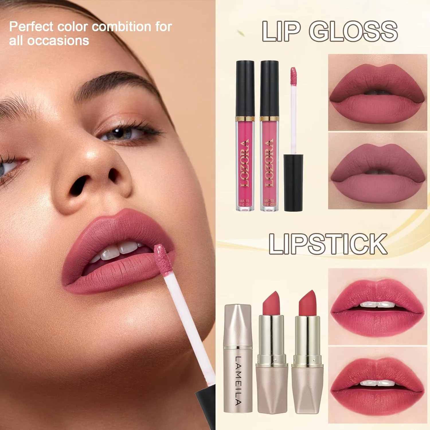 All-in-One Makeup Set: 18-Color Eyeshadow Palette, Lipsticks, Brushes & Eyebrow Essentials