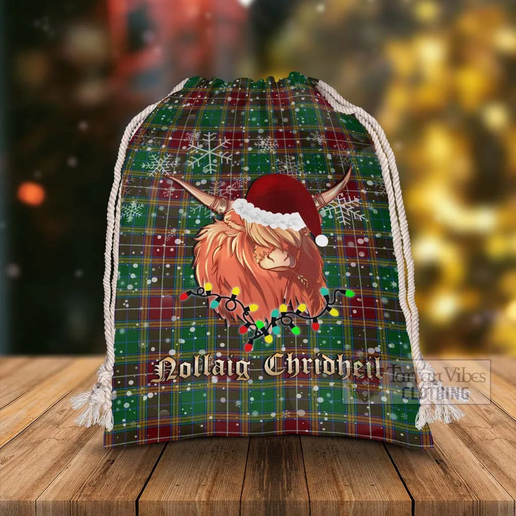 Baxter Tartan Christmas Santa's Bag with Highland Cow