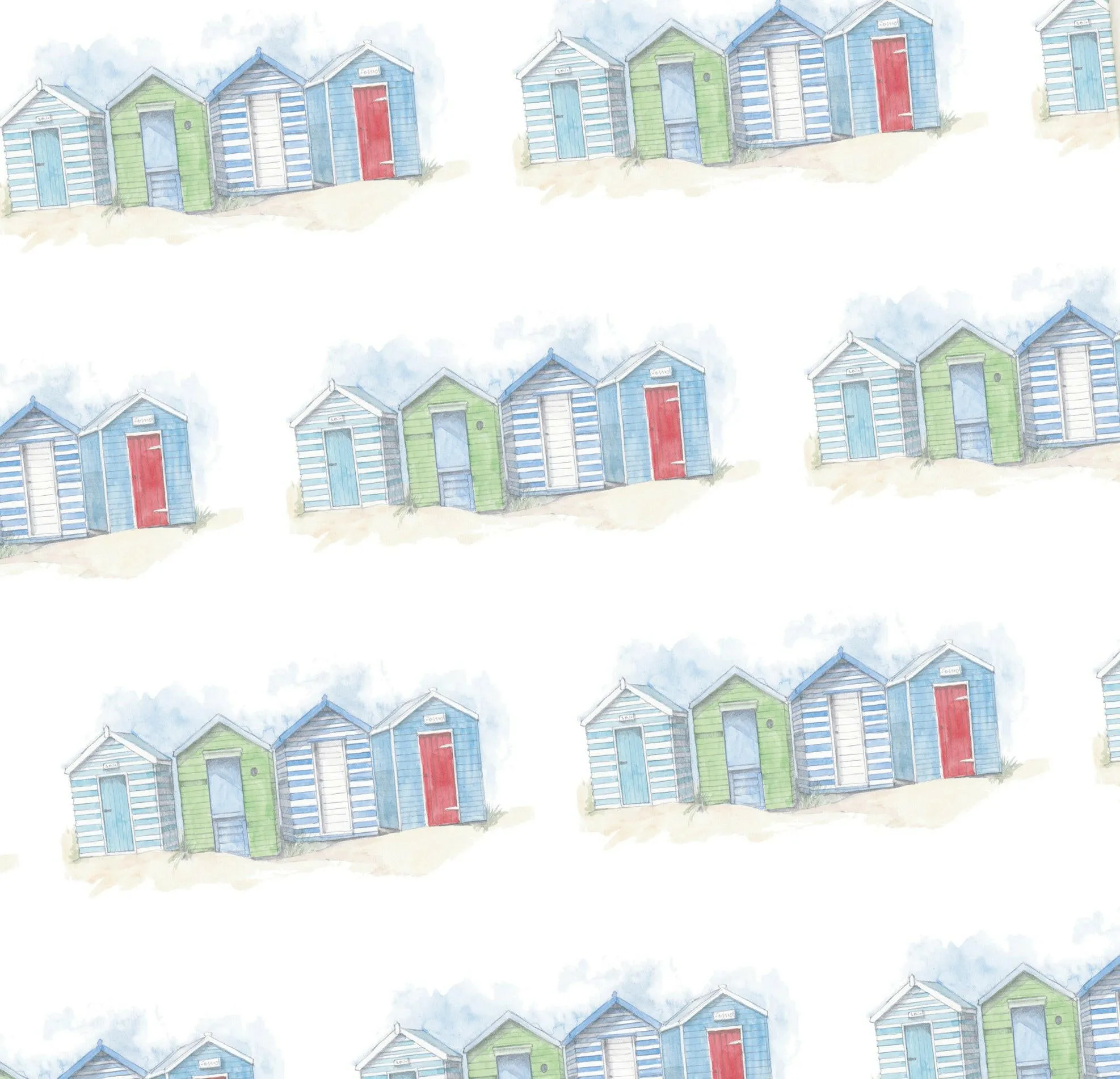 Beach Hut Gift Wrapping Gift Wrap and Tag Pack