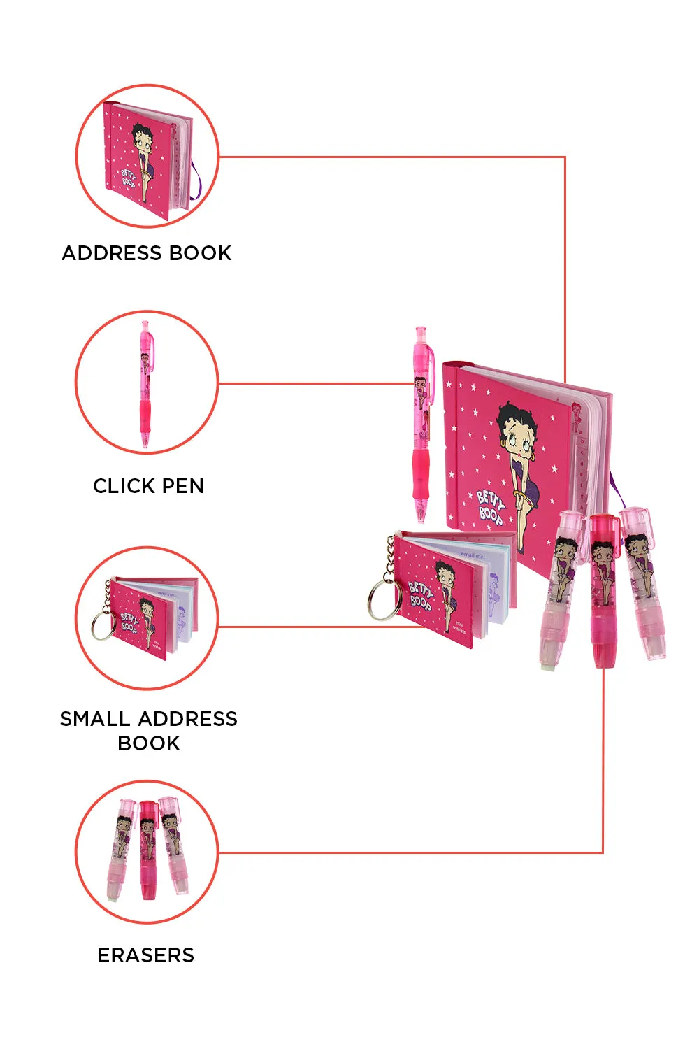 Betty Boop Star Stuck Address Book Gift Set
