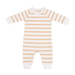 Biscuit and White Breton Striped All-In-One