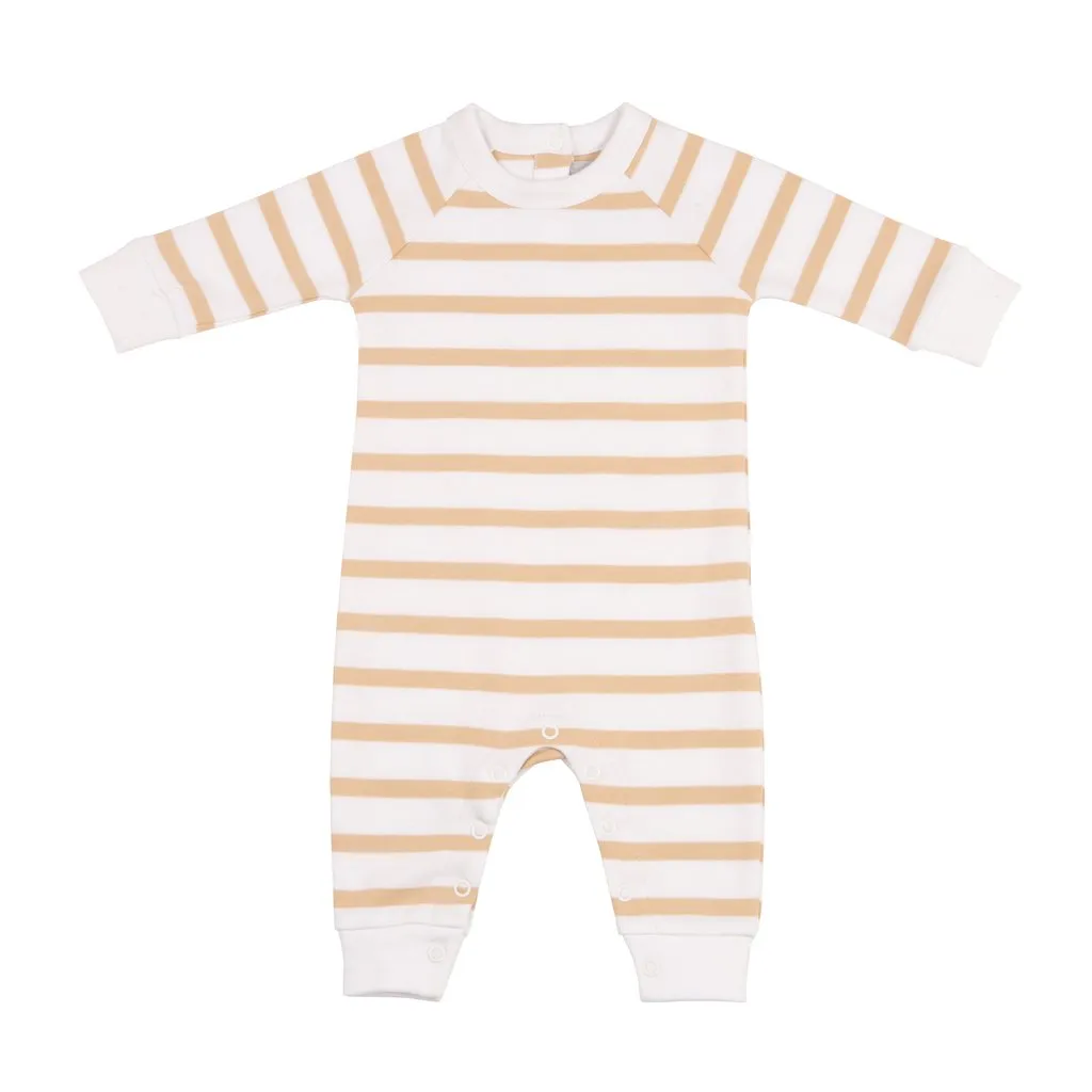 Biscuit and White Breton Striped All-In-One