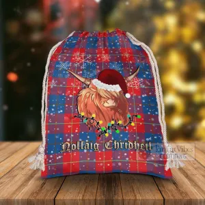 Blane Tartan Christmas Santa's Bag with Highland Cow