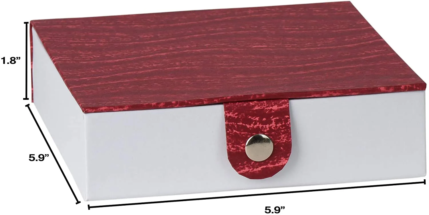 Burgundy Gift Box With Snap Closure 6 Pack 5.9x5.9x1.8