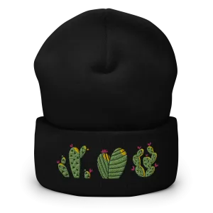 Cactus Trio Embroidered Cuffed Beanie