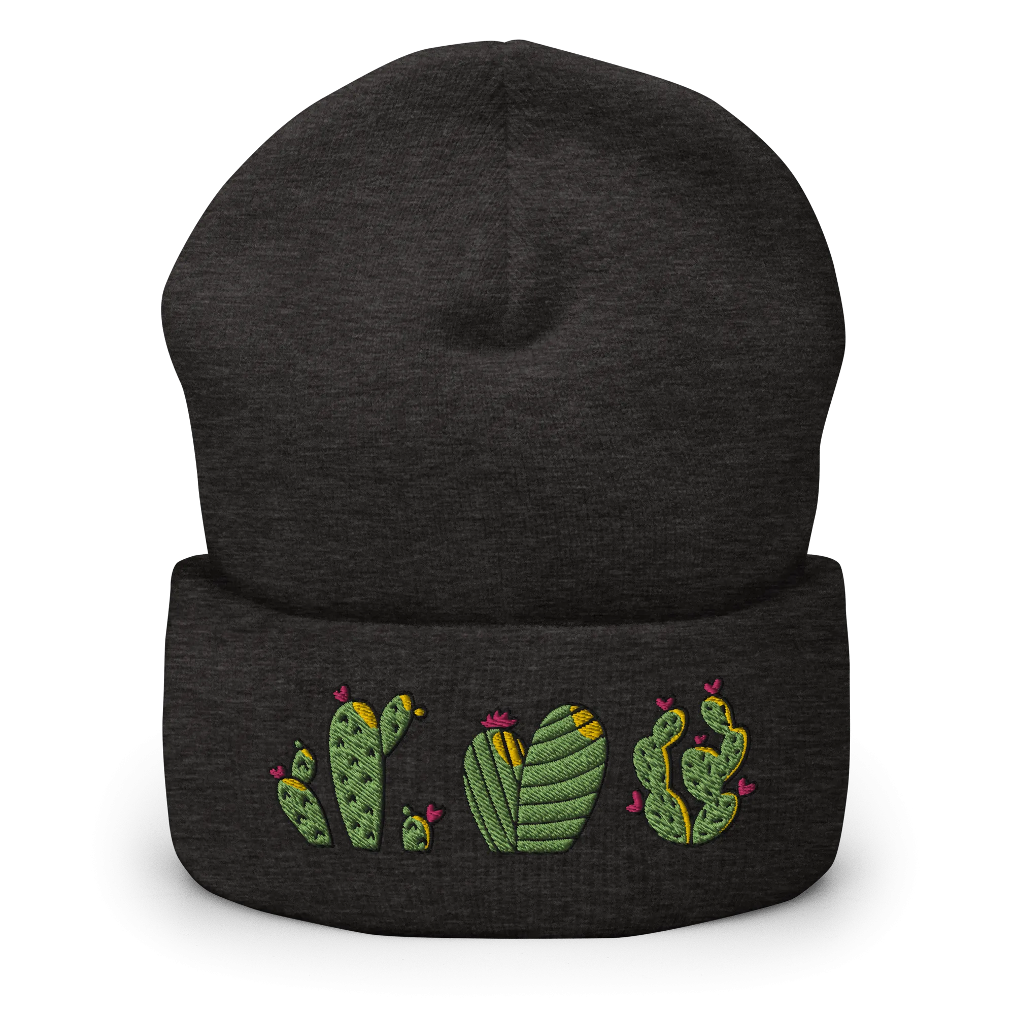 Cactus Trio Embroidered Cuffed Beanie
