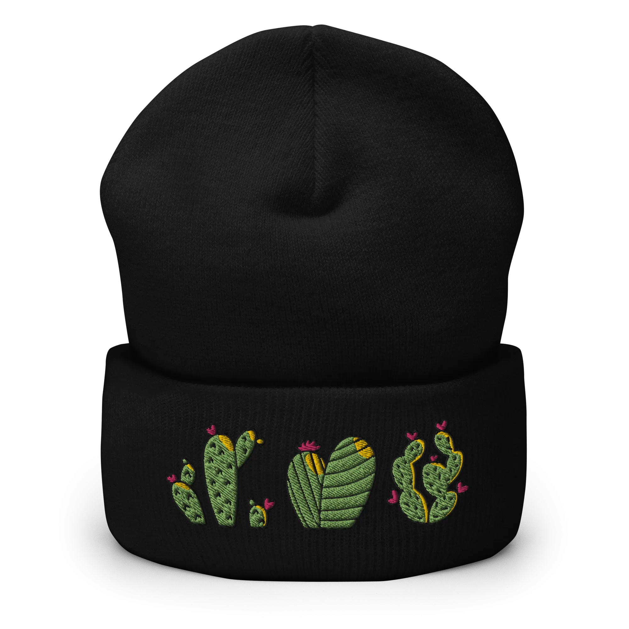 Cactus Trio Embroidered Cuffed Beanie