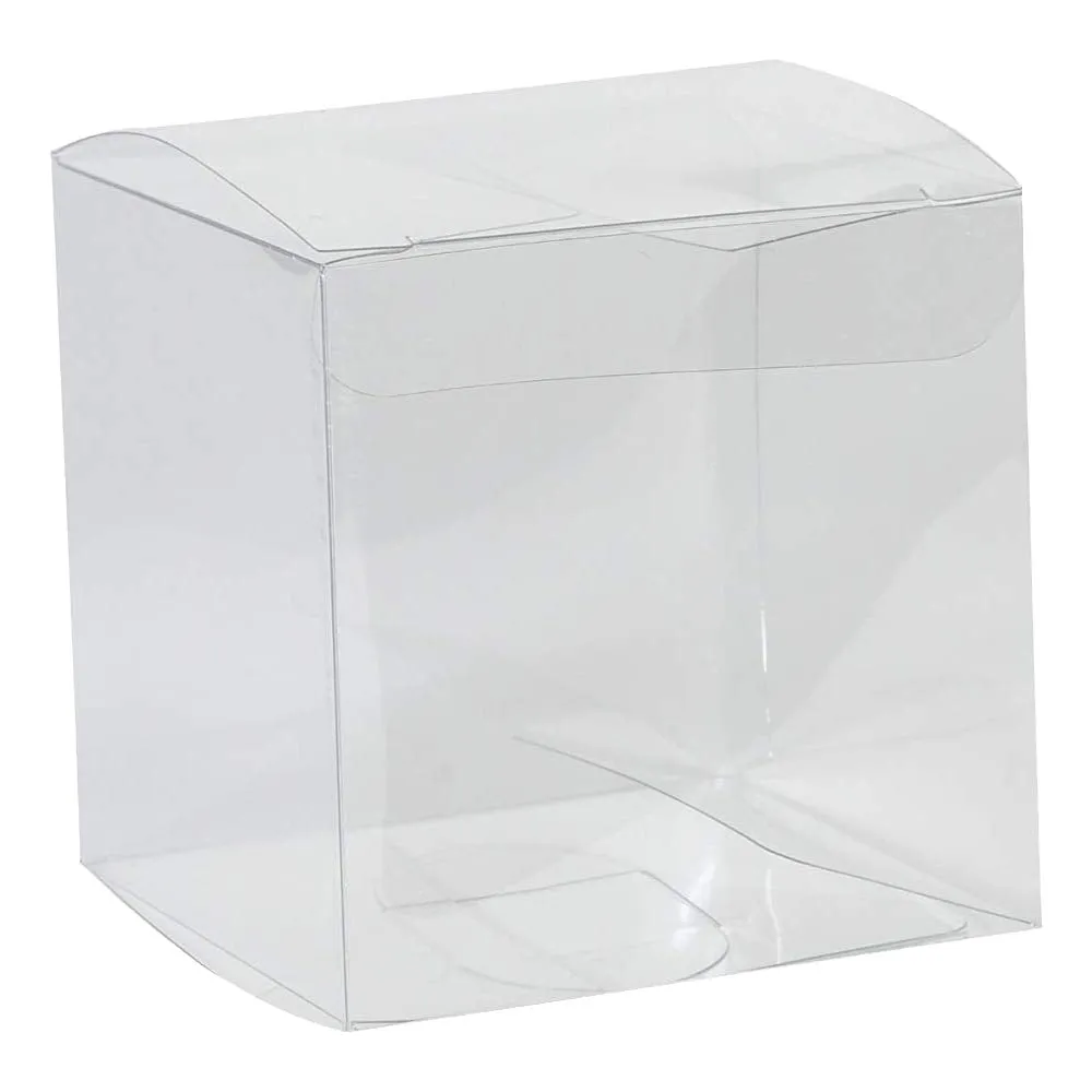 Clear Plastic Gift Boxes 2"x2"x2" 48 Pack