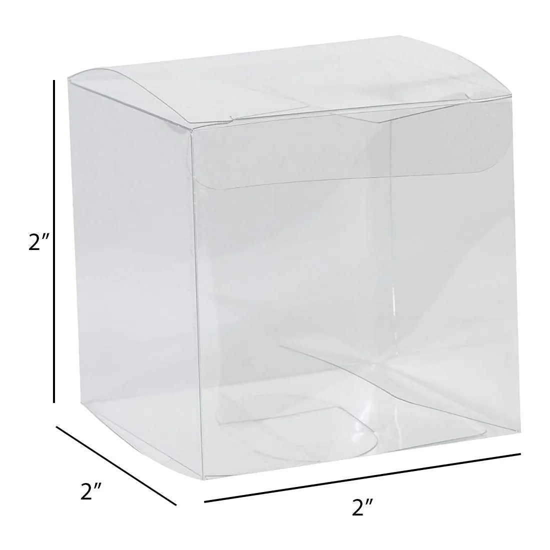 Clear Plastic Gift Boxes 2"x2"x2" 48 Pack