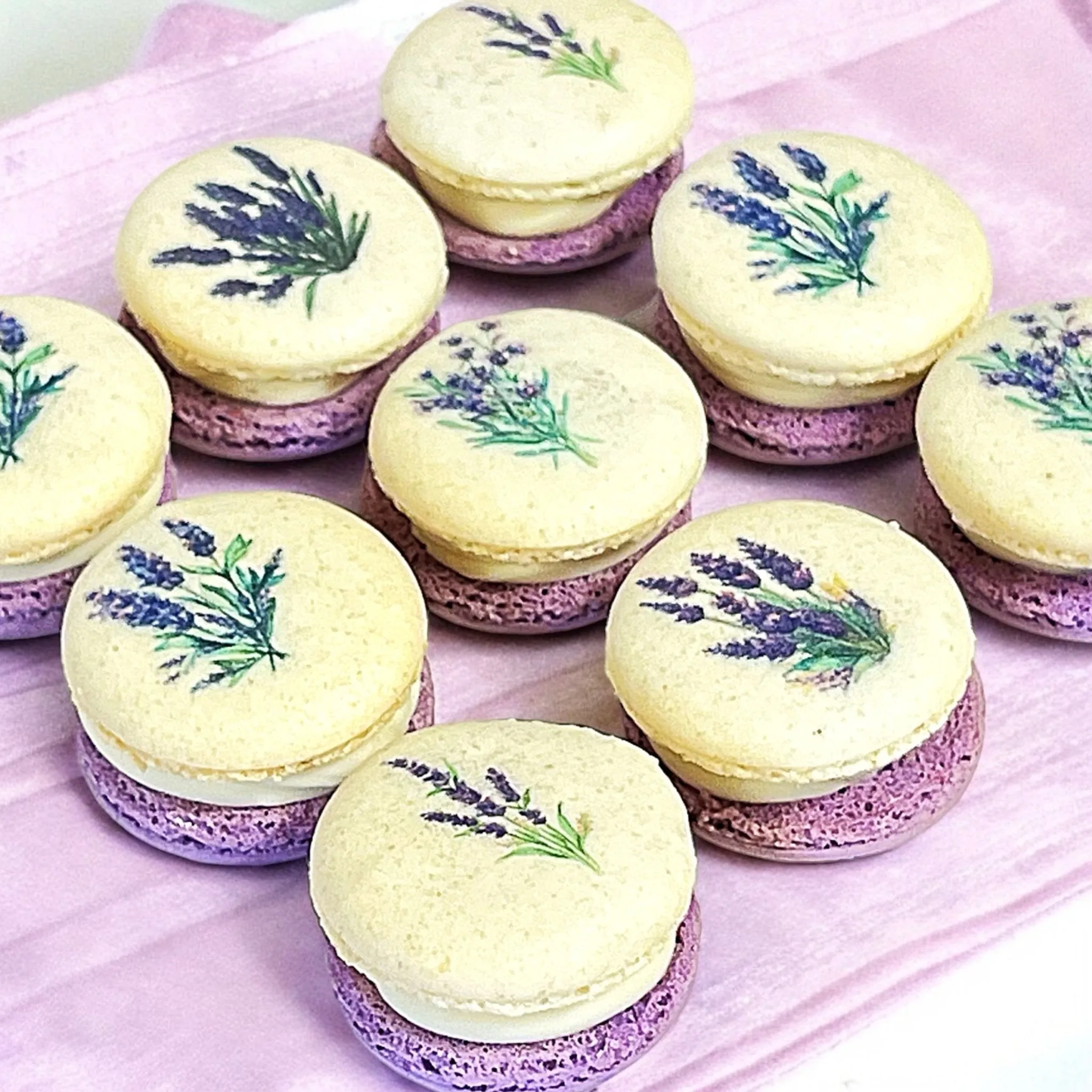 Customizable Lavender French Macarons Set