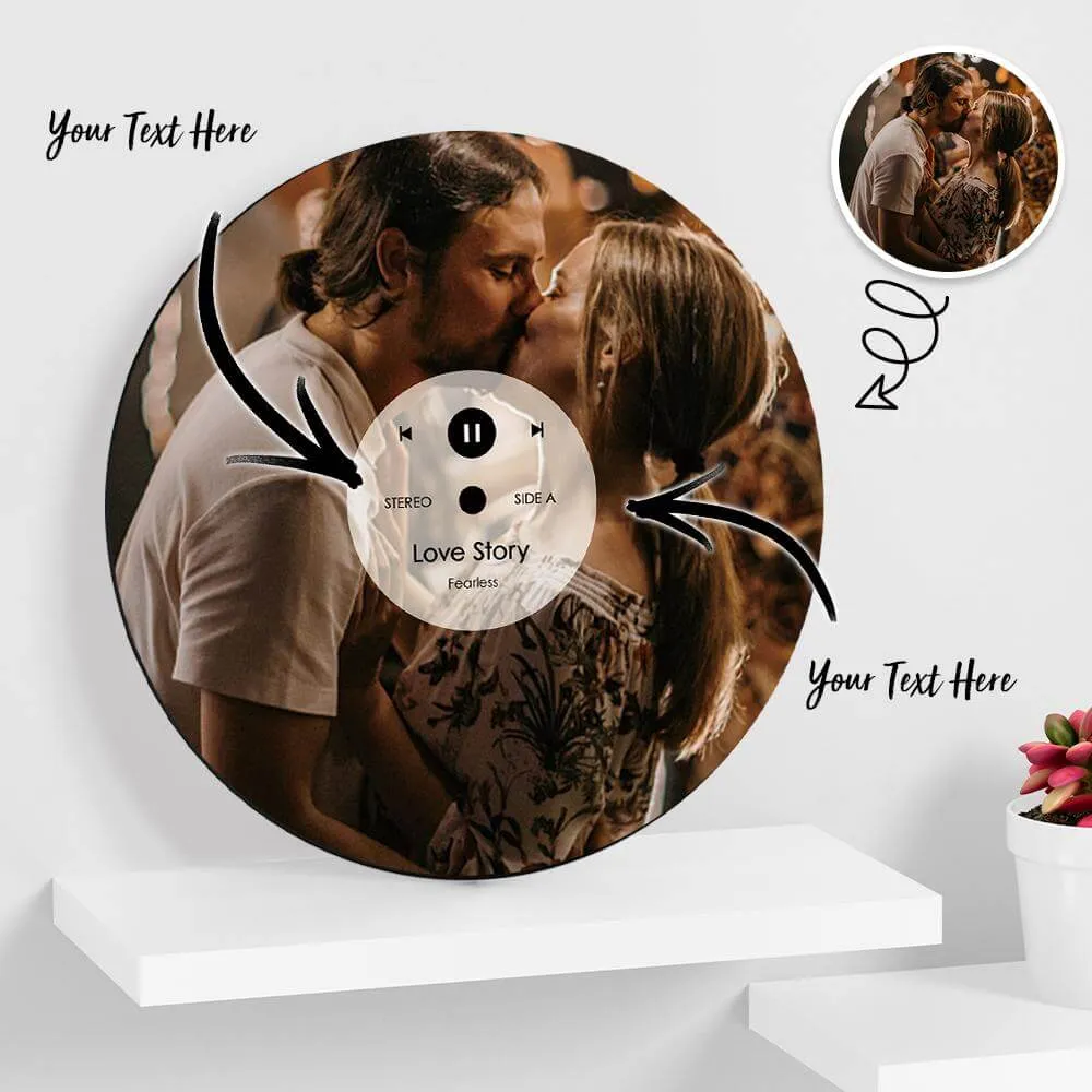 Customizable Photo & Song Imitation Record Plaque
