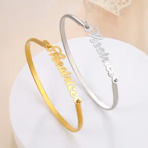 Customized Personalized Stainless Steel Nameplate Name Bangle Bracelet