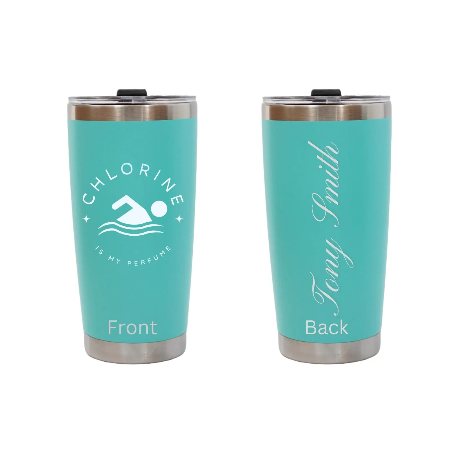 Dashing Nova ™ Personalized Custom Name Tumbler Inspirational Quotes Best Presents Swim Gifts for Swimmers and Coaches