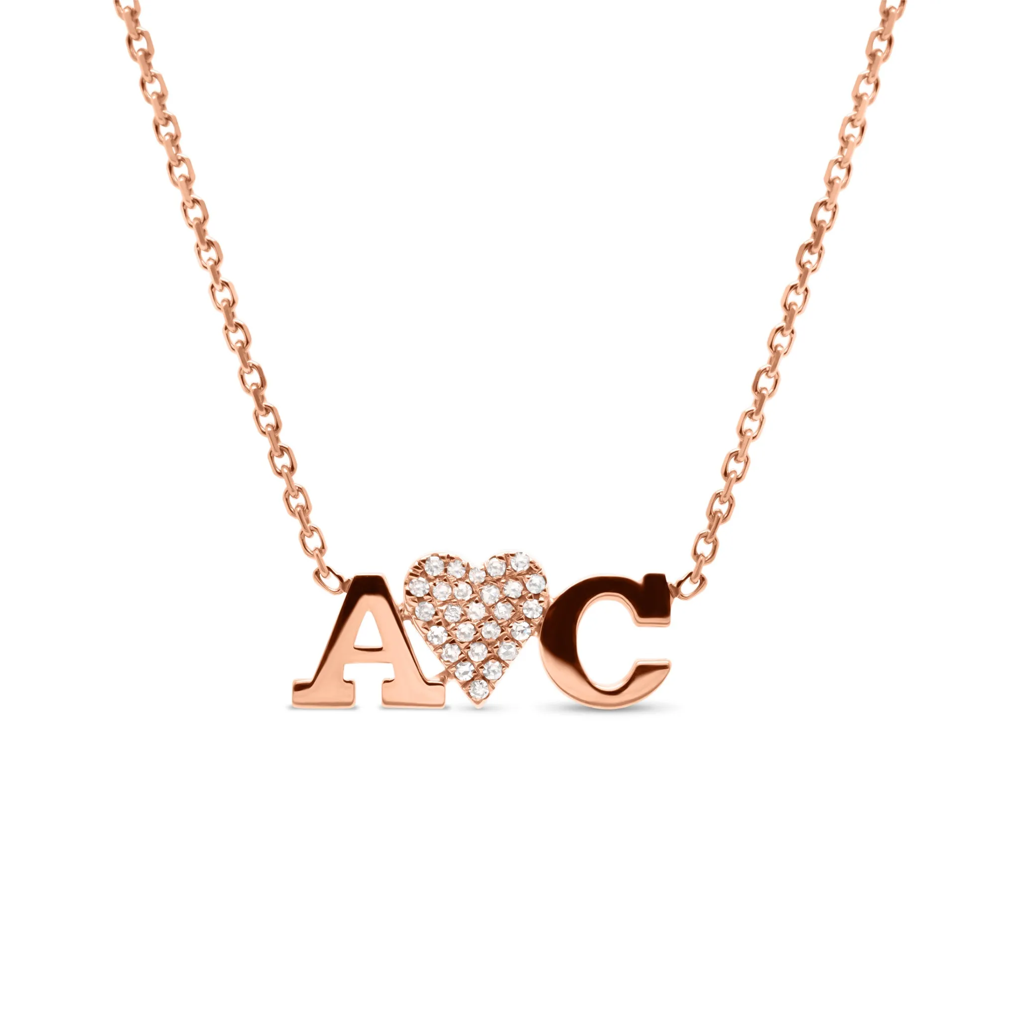Diamond Initials Love Pendant Necklace