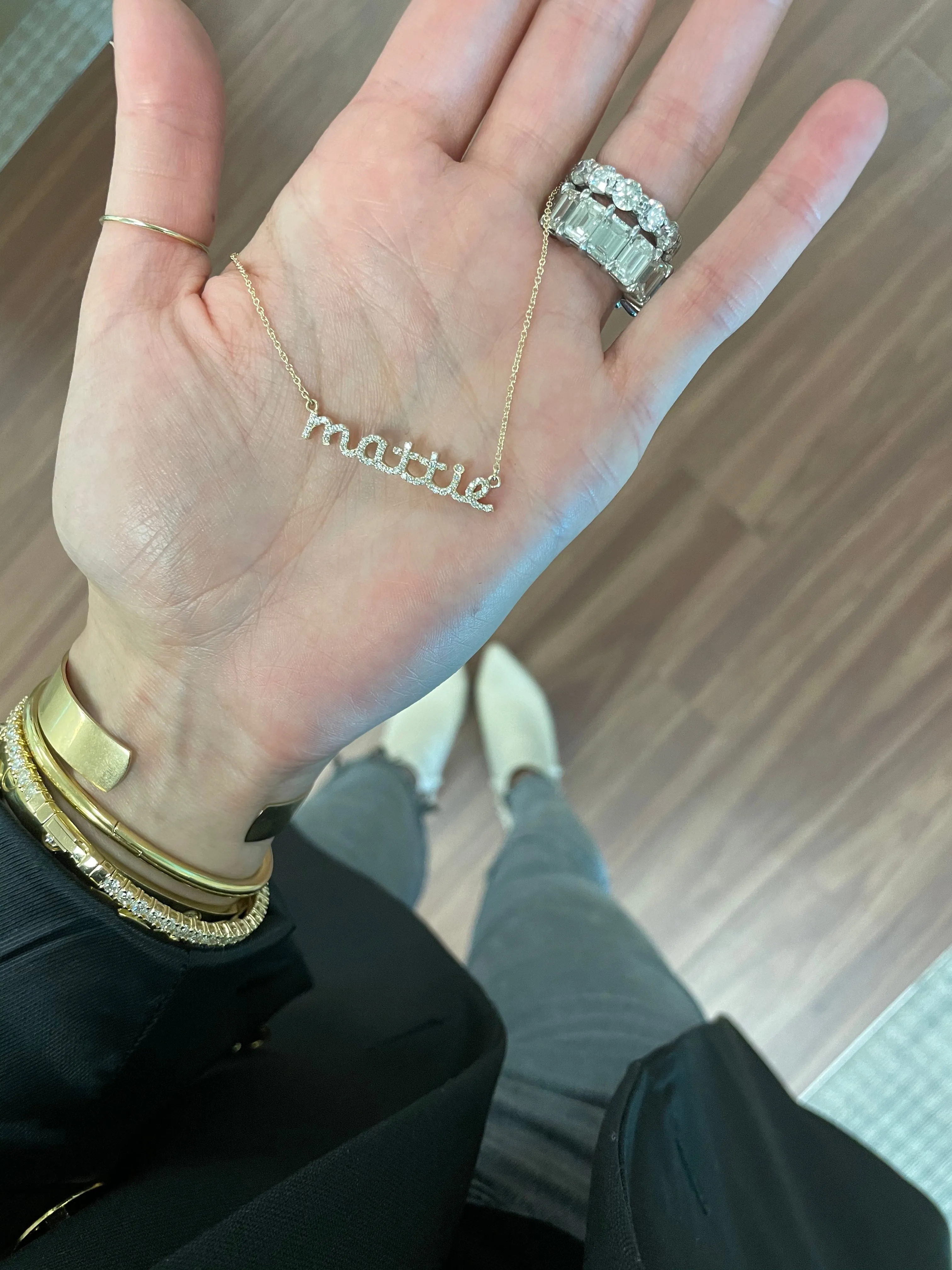 Diamond Script Name Necklace