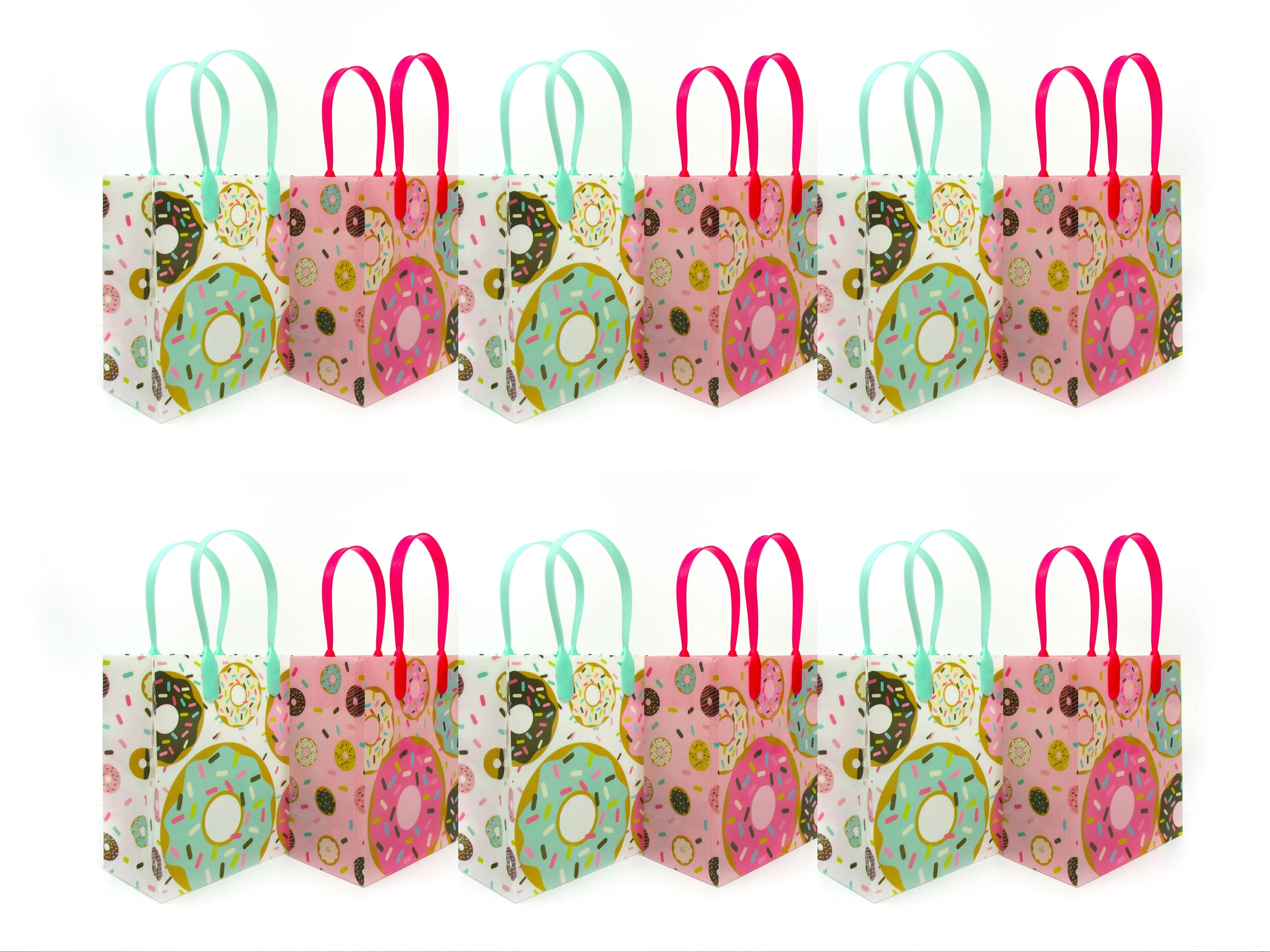 Donuts Party Favor Bags Treat Bags - Set of 6 or 12