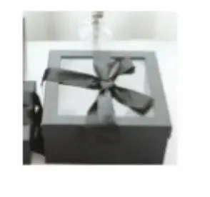 Elegant black hamper with black ribbon 23 .5 cm