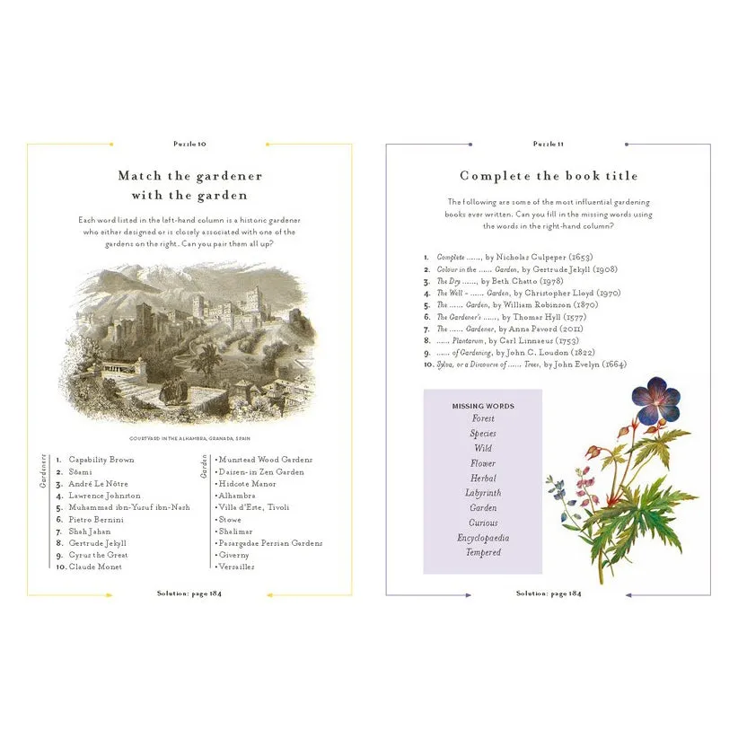 Gardeners Quiz and Puzzle Book