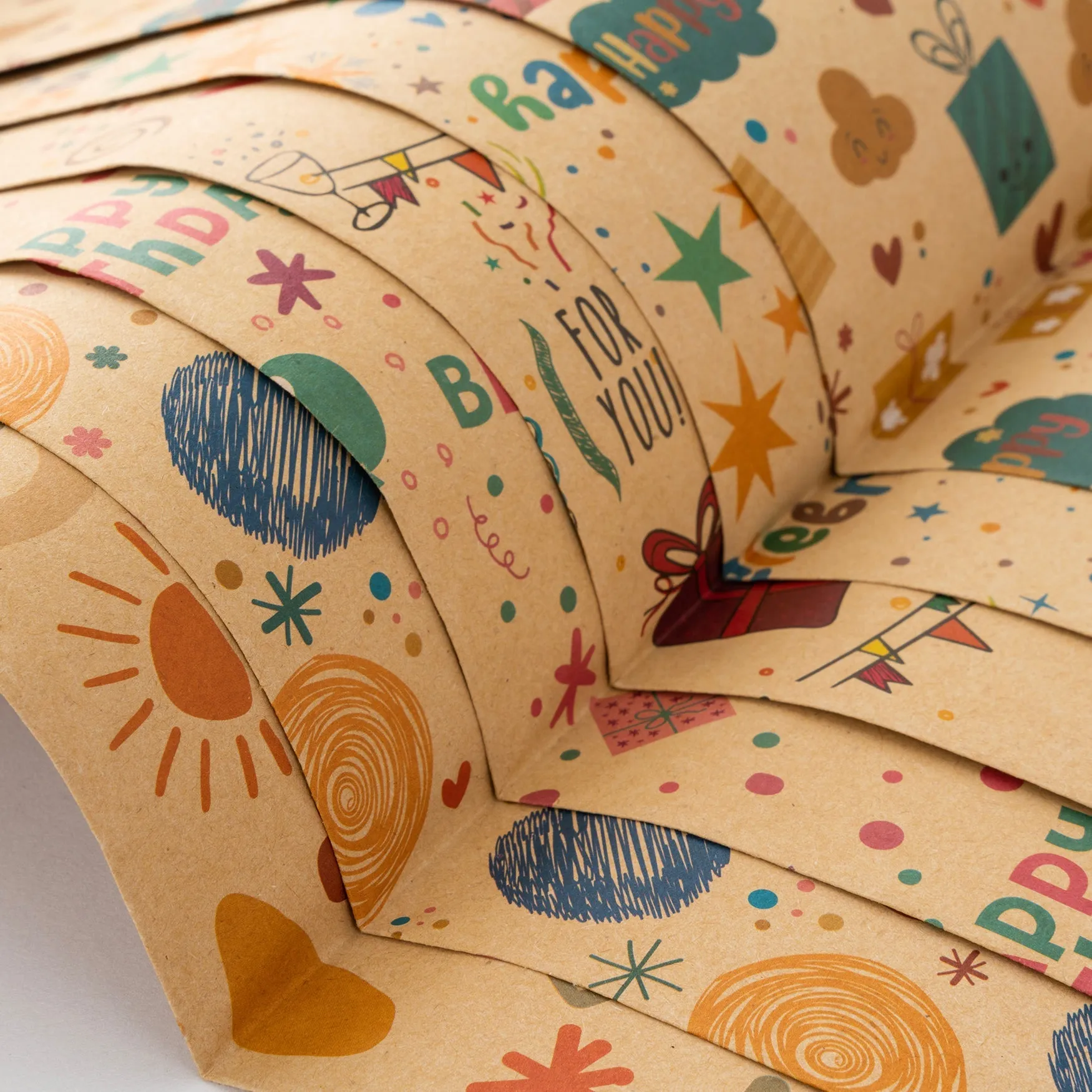 Gift Wrapping Kit with Gift Wrap, String, Tape Roll, Tags, and Stickers