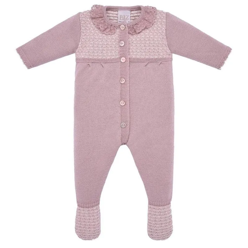 Girls Pink Knit All In One