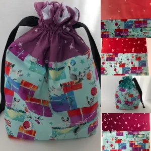 Grey Kittens Reusable Fabrics Drawstring Gift Bags