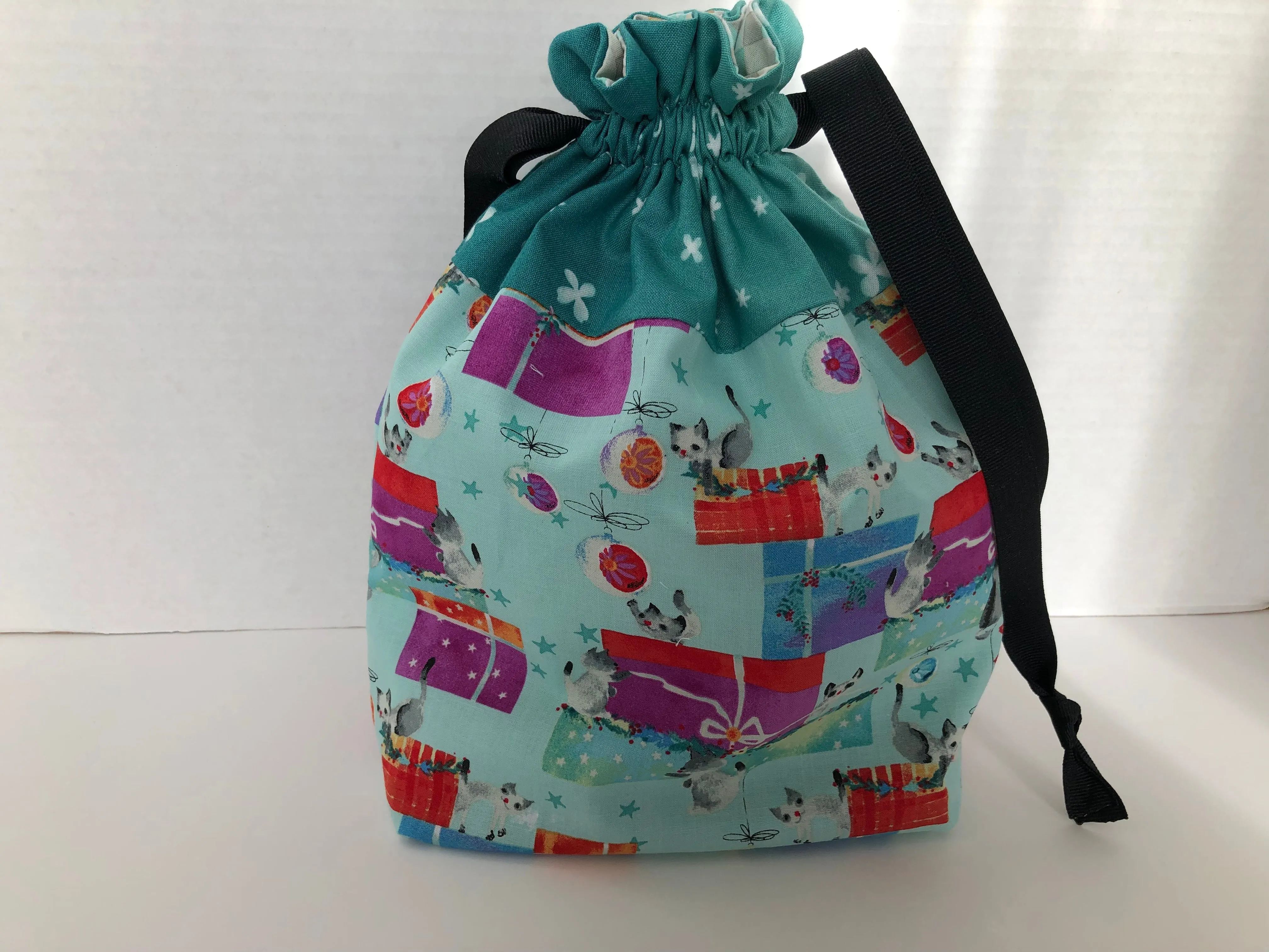 Grey Kittens Reusable Fabrics Drawstring Gift Bags