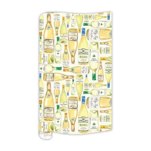 Handpainted White Wine Bottles Wrapping Paper