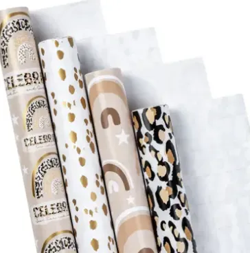 Leopard Rainbow Speckle 40 inch Wrapping Paper Jumbo Roll