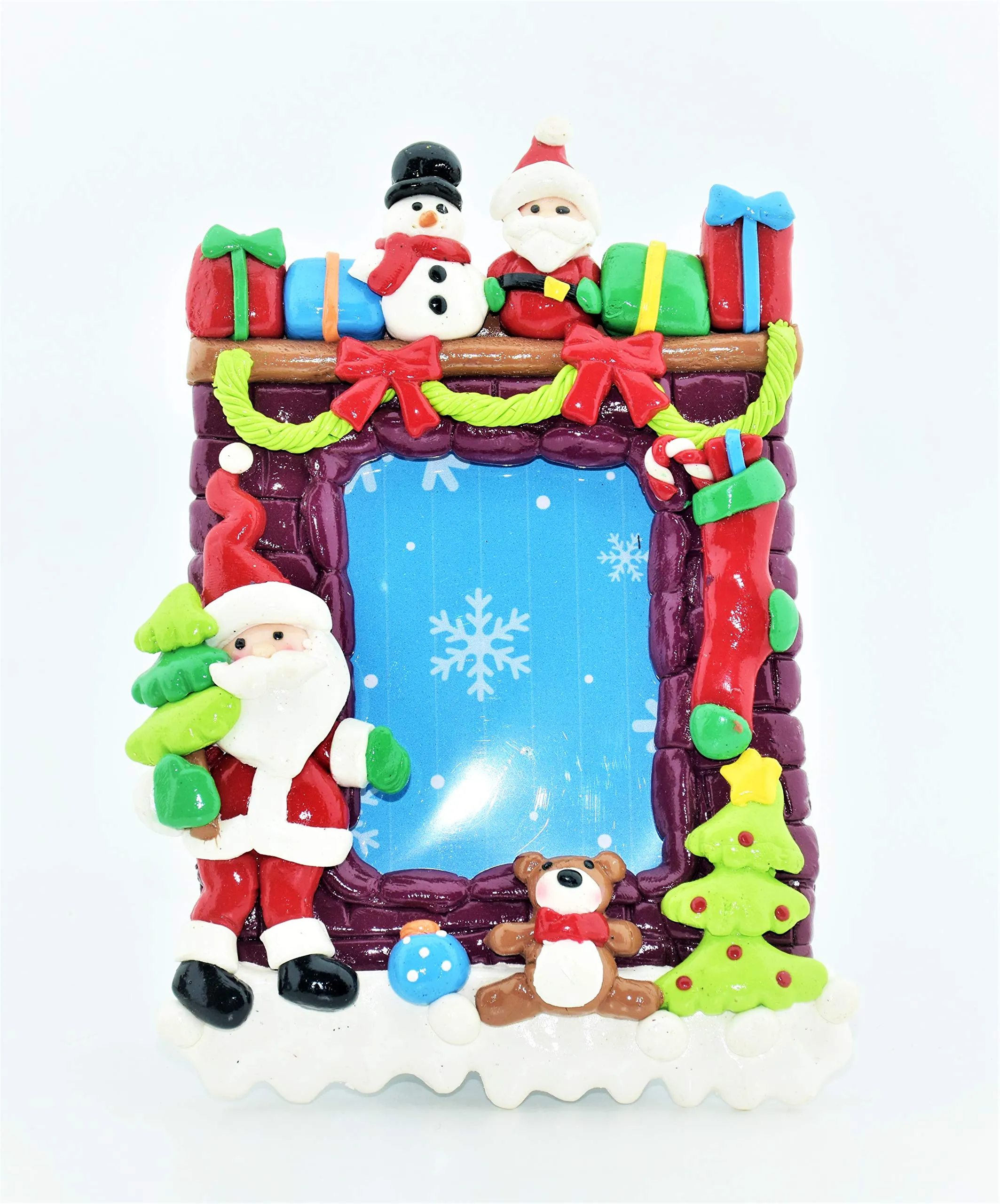 My Party Suppliers Merry Xmas 3D Photo Frame Ornaments Glass Photo Frames Desktop Craft Home Decor Birthday Gifts Love Picture Frame for Gift/Christmas Gift (1 pcs Random Design)