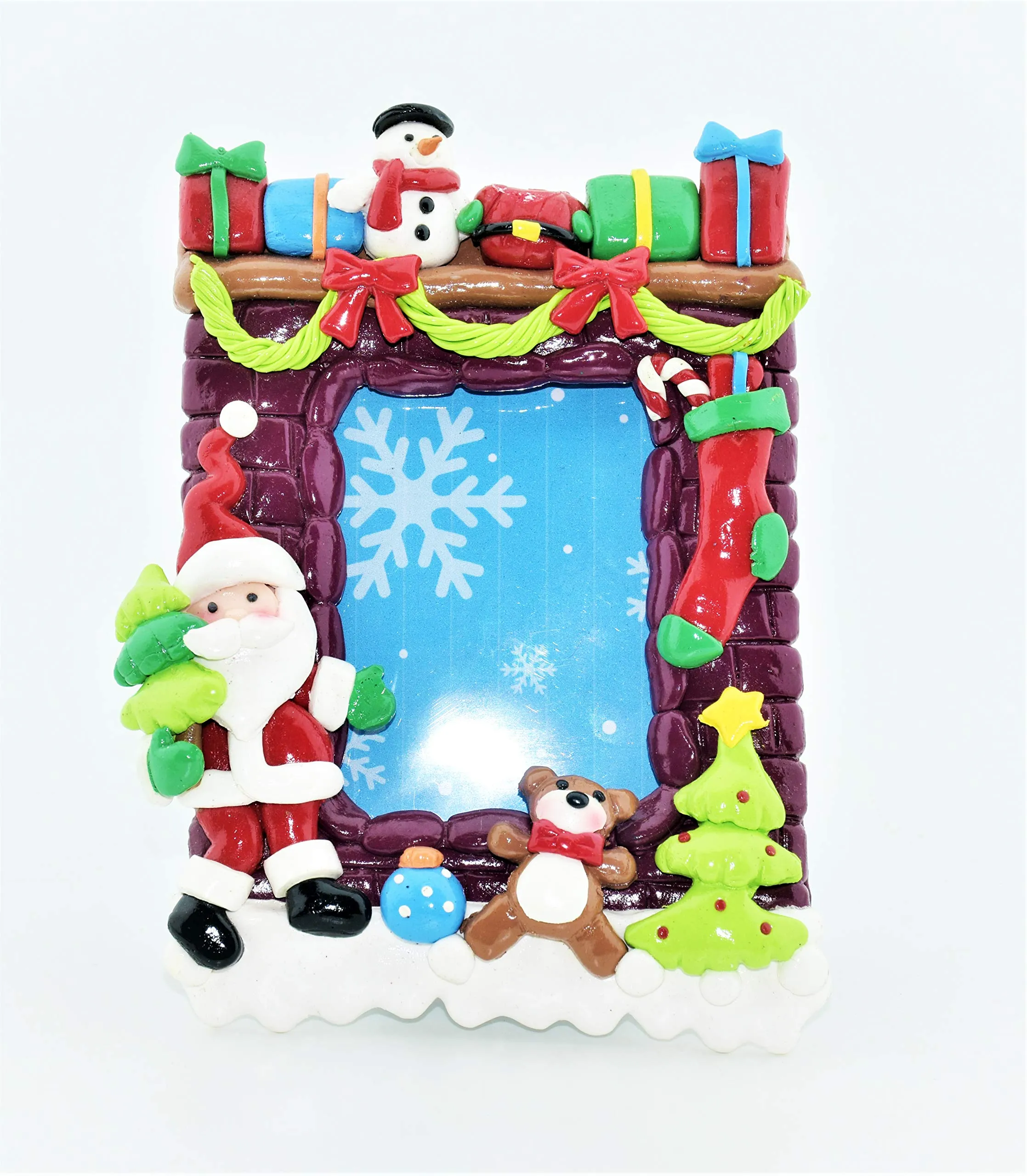 My Party Suppliers Merry Xmas 3D Photo Frame Ornaments Glass Photo Frames Desktop Craft Home Decor Birthday Gifts Love Picture Frame for Gift/Christmas Gift (1 pcs Random Design)