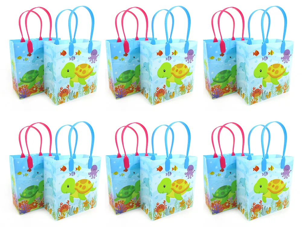Ocean Life and Turtles Party Favor Bags Treat Bags - Set of 6 or 12