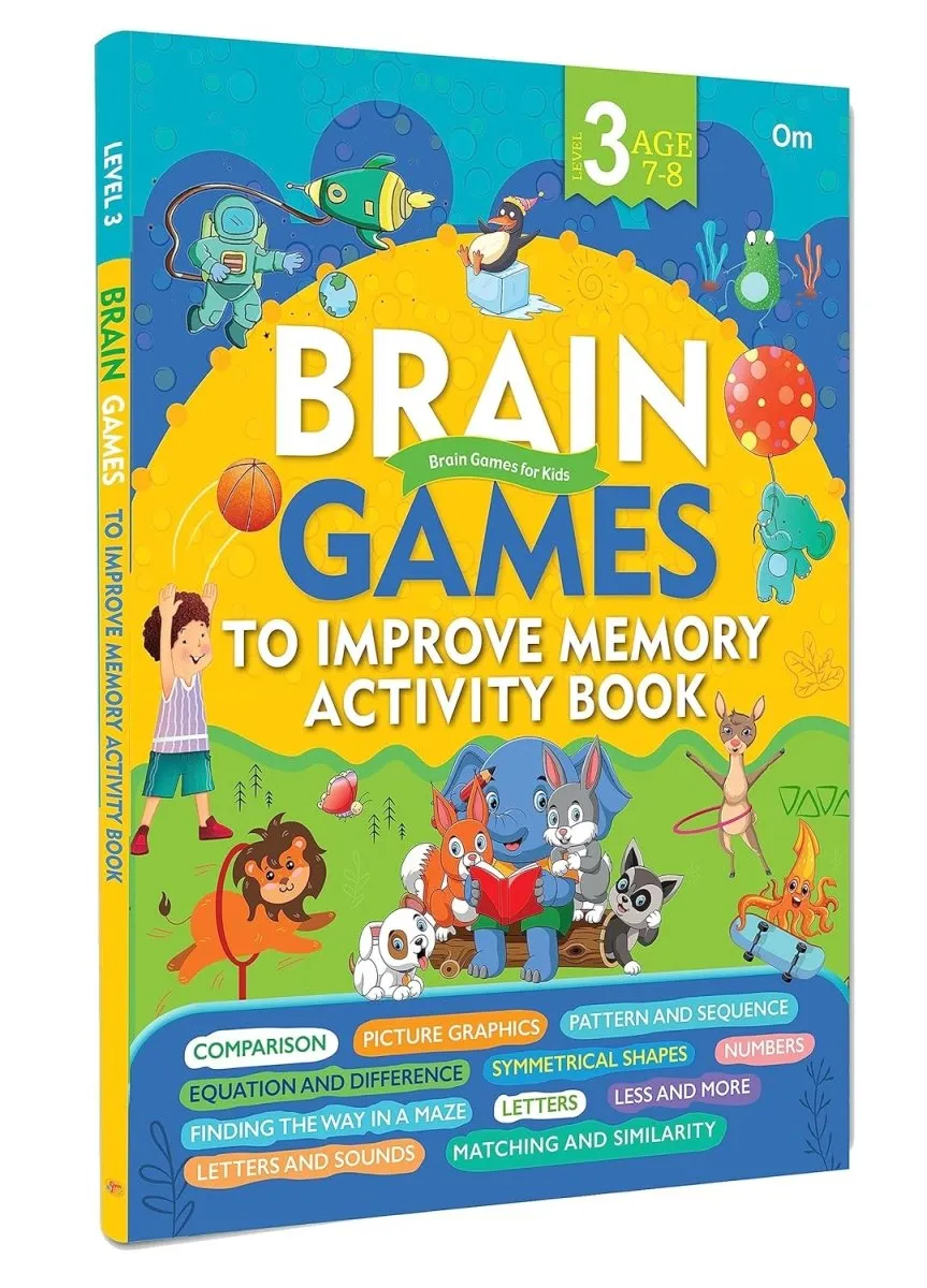 Om Books International Brain Games to Improve Memory Activity Book Level 3 Binder 2