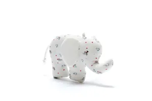 Organic Cotton Elephant Baby Toy in Birds and Dots Design