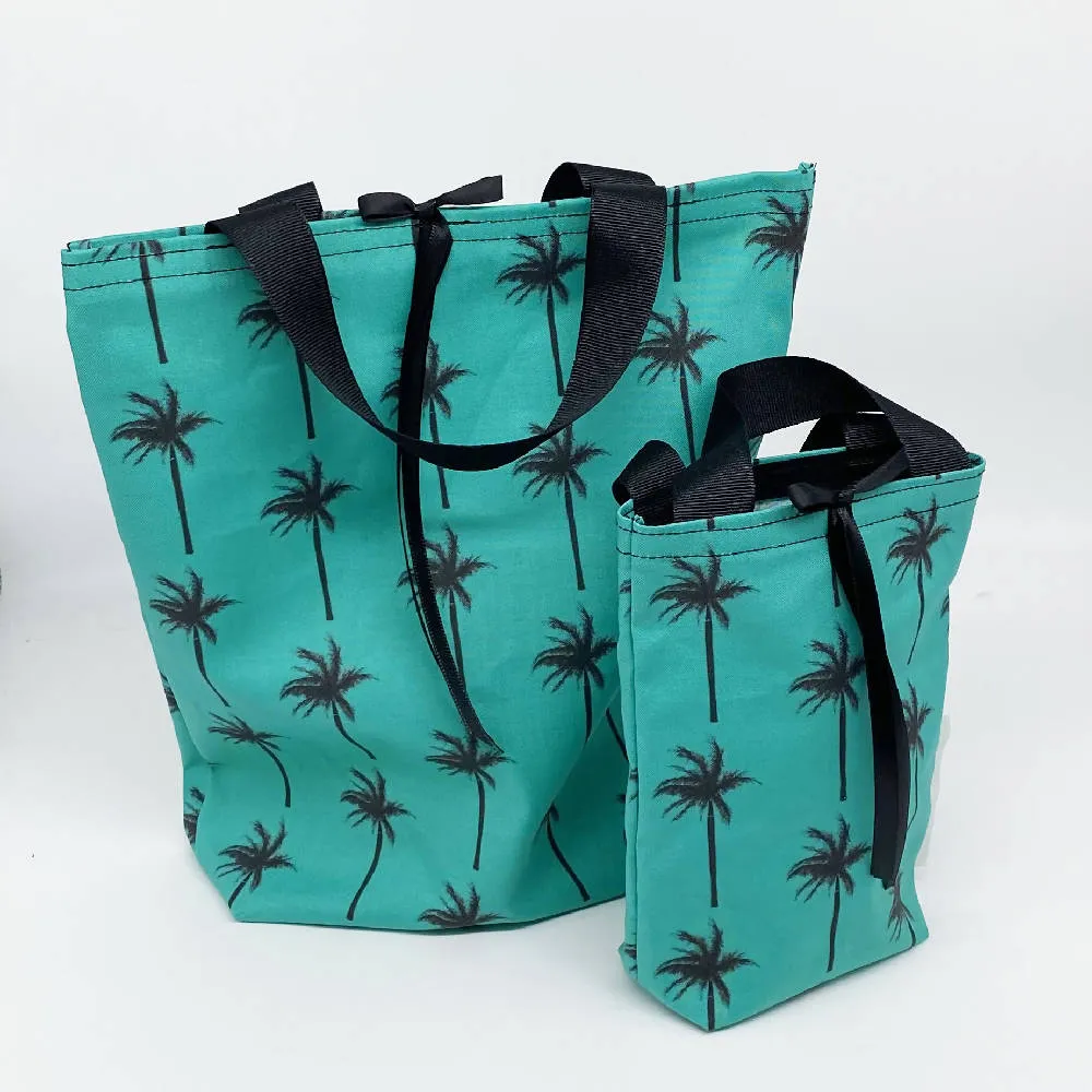Palm Tree Reusable Cloth Gift Bags - Set of 5