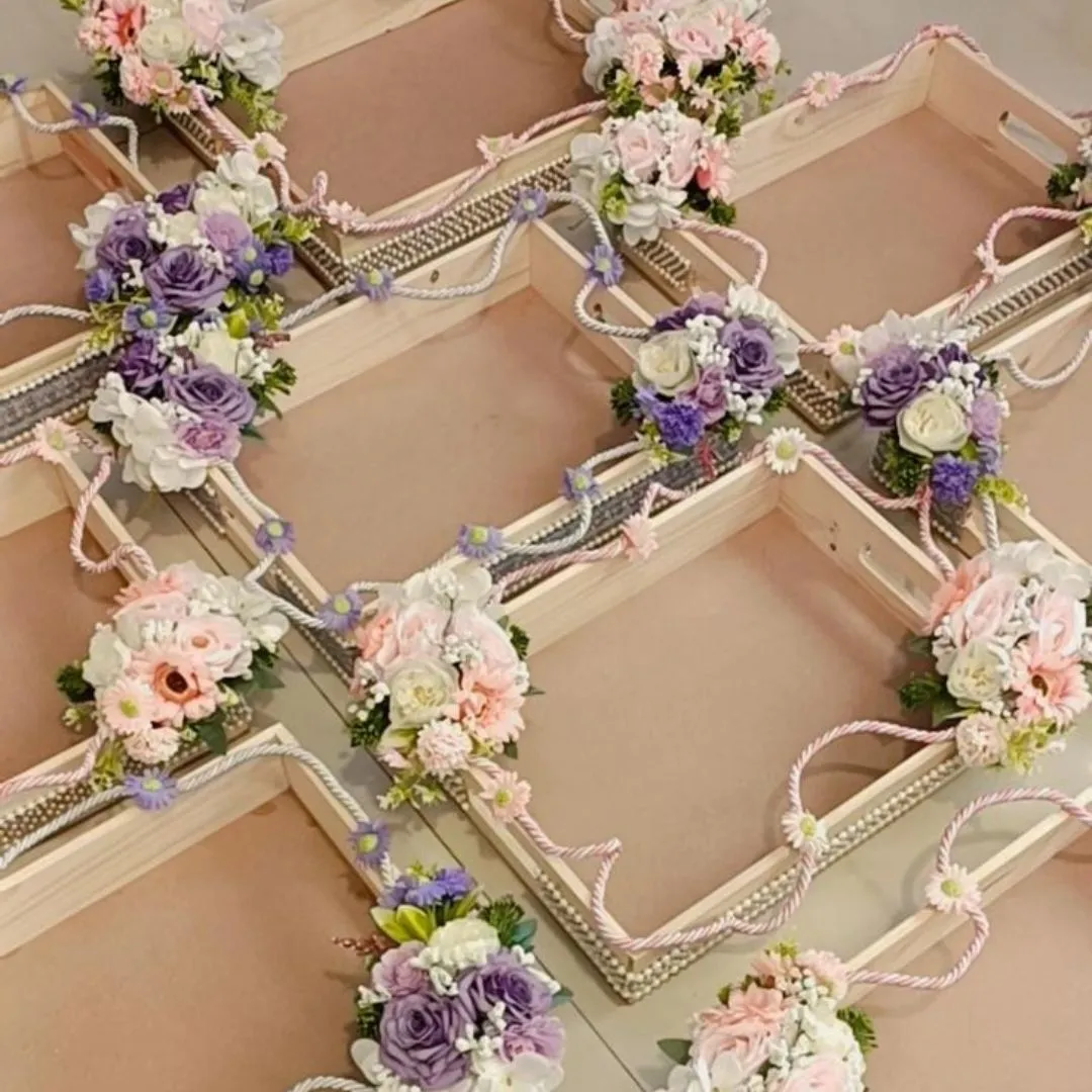 Pinewood French Tray Set / Rectangle Wooden Hamper Tray (Set of 6 Sizes)
