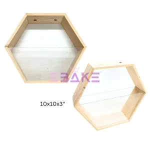 Pinewood Tray / Hexagon Wooden Hamper Basket Large (10 Inch) Single Piece