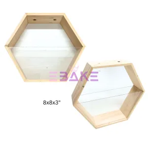 Pinewood Tray / Hexagon Wooden Hamper Basket Small (8 Inch) Single Piece