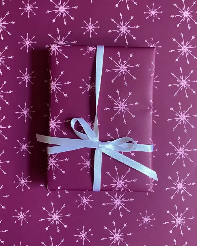 Pink Snowflake Wrapping Paper