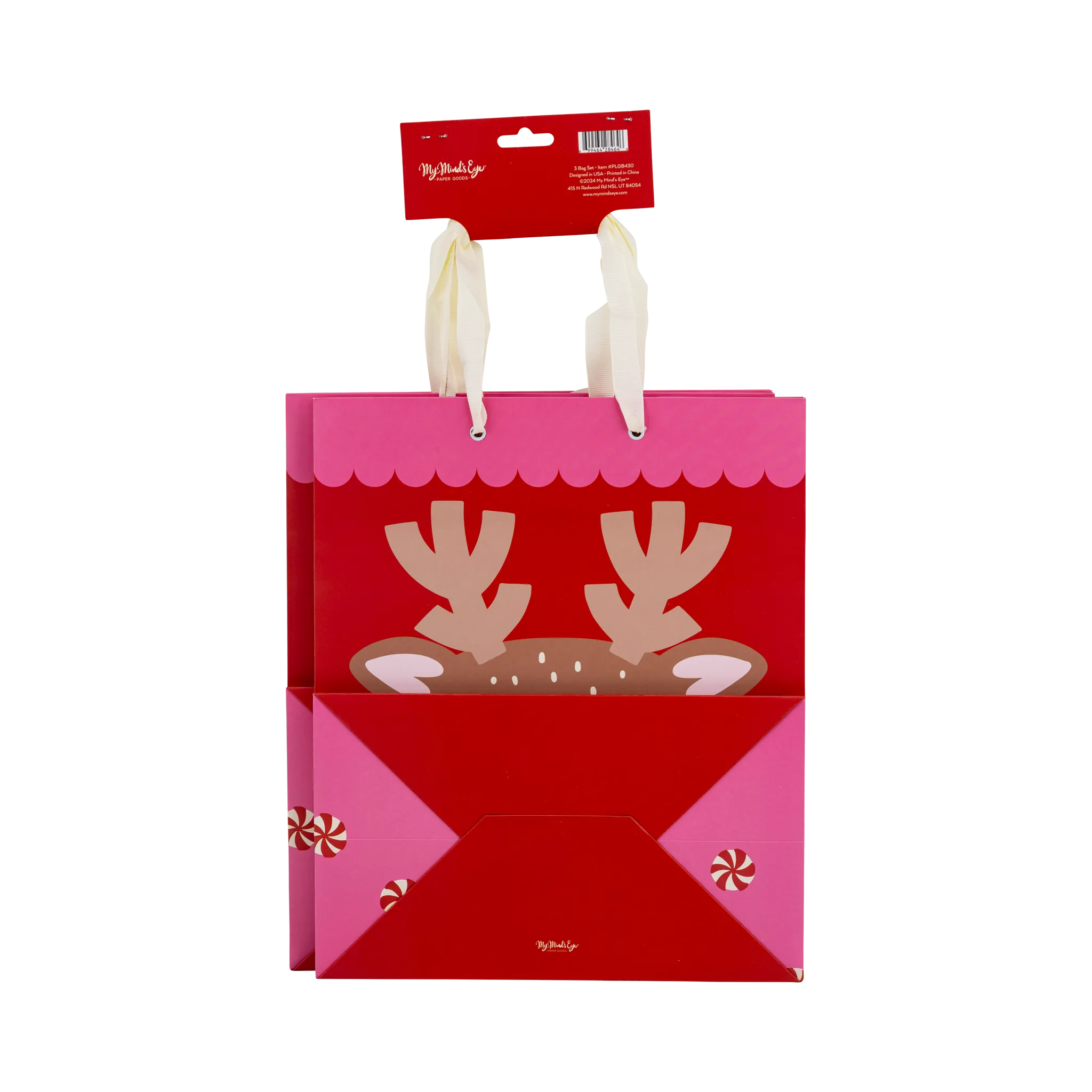PLGB430 - Reindeer Medium Gift Bag Set of 3