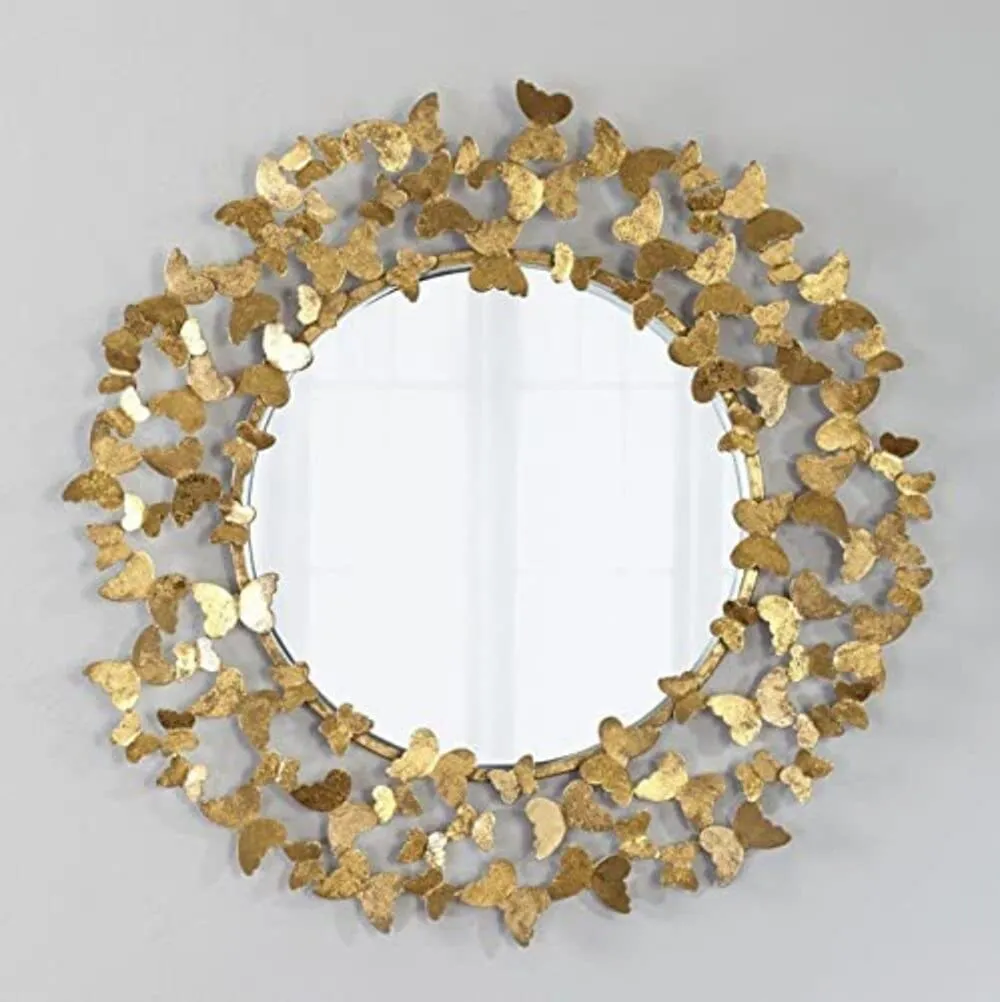 RHD/Metal wall art hangings/Easy handling, (BUTTERFRLY MIRROR) living room, dining room,home, office, café and for gift purpose, size (30 * 2 * 30) inches