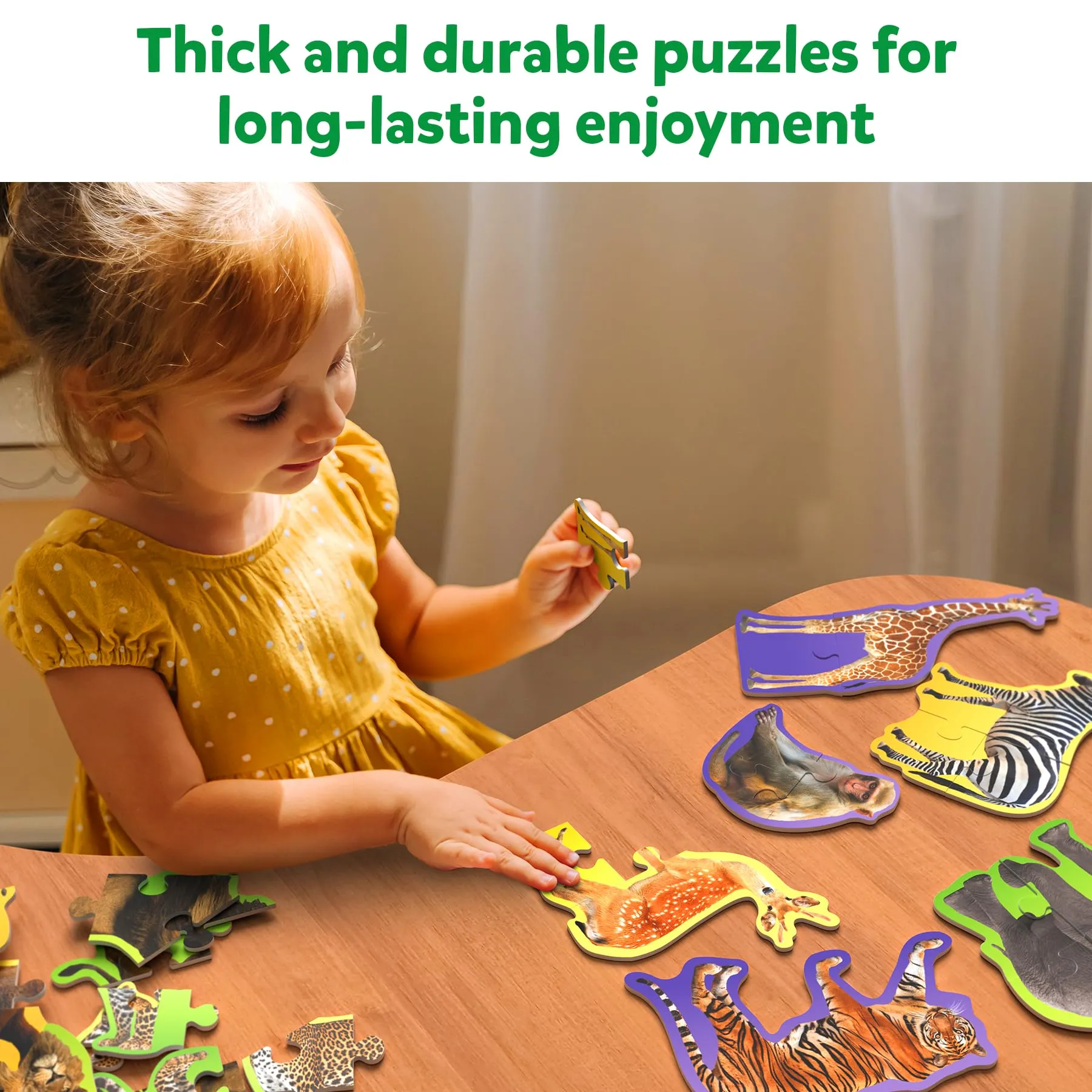 Skillmatics Step by Step Puzzle - 40 Piece Wild Animal Jigsaw & Toddler Puzzles, Educational Montessori Toy, Gifts for Kids Ages 3, 4, 5 and Up